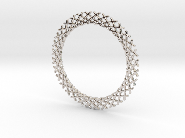 Mandala ring shape for pendants or earrings in Rhodium Plated Brass