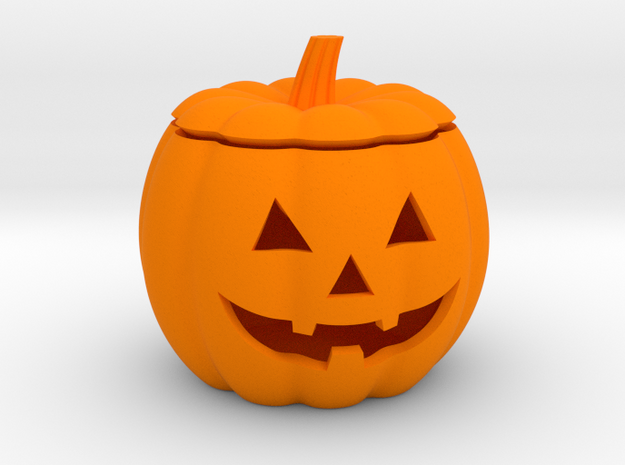 Halloween Pumpkin LED candle holder in Orange Processed Versatile Plastic