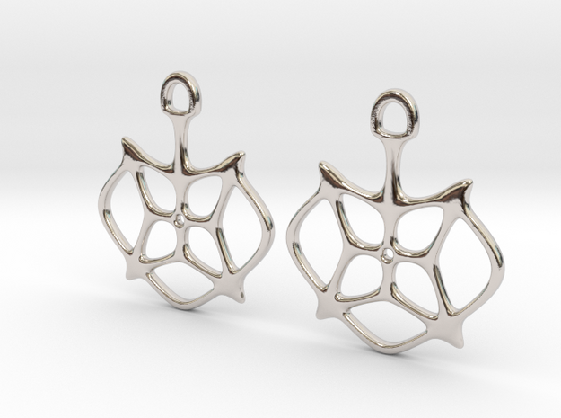 "Stars" Earrings in Rhodium Plated Brass