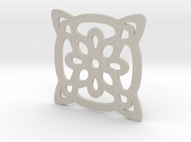 Cup coaster - pattern II in Natural Sandstone