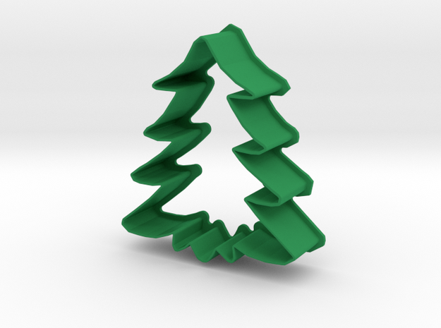 Christmas Tree Cookie Cutter in Green Processed Versatile Plastic