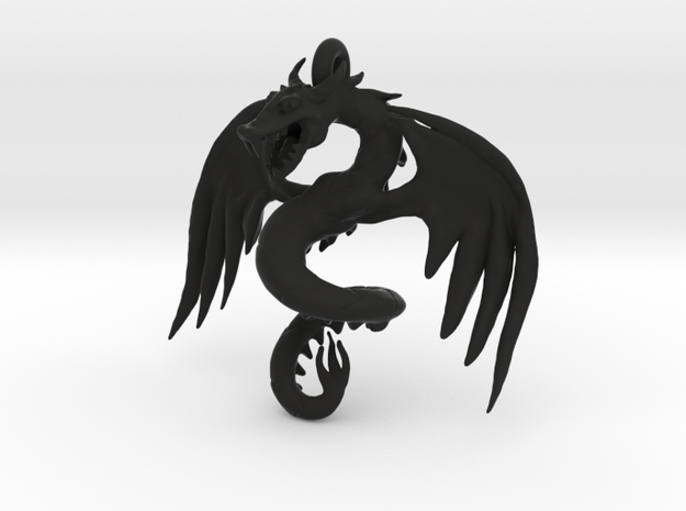 Dragon pendant in Black Natural Versatile Plastic