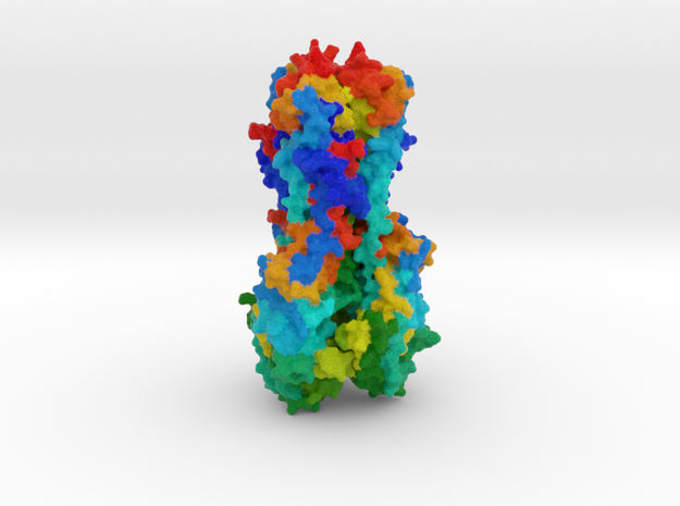 Hemagglutinin H7N9 Influenza Virus in Full Color Sandstone