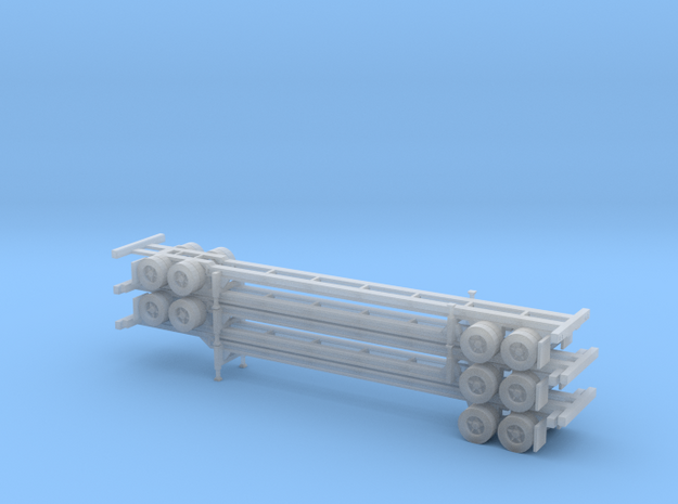 N 48' Container Chassis Stack #2 in Smooth Fine Detail Plastic