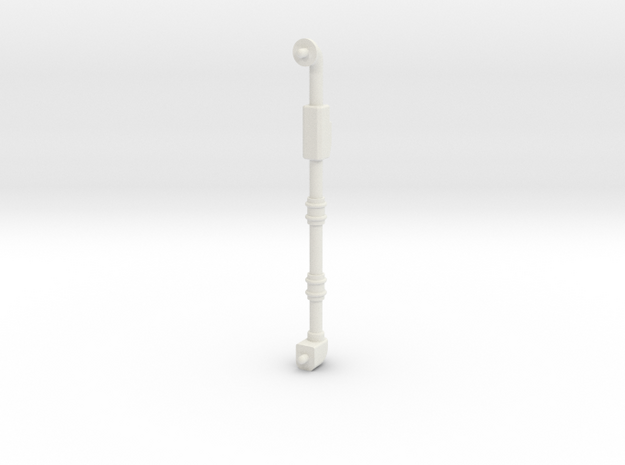 Small 70mm long pipe 3mm dia in White Natural Versatile Plastic