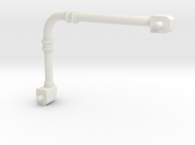 Pipe 3mm dia, 30mm x 45mm in size in White Natural Versatile Plastic