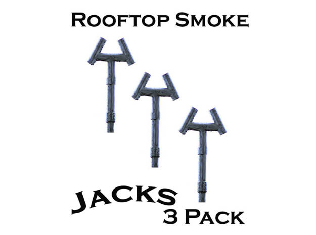 Smoke Jack Roof Vents HO Scale in Smooth Fine Detail Plastic