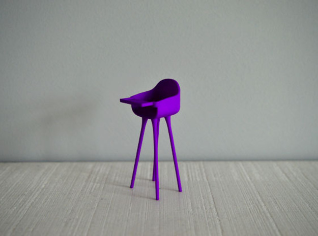 1:12 Highchair complete 2 in Purple Processed Versatile Plastic