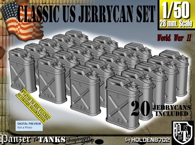 1/50 US Jerrycan x20 Set101 in Smooth Fine Detail Plastic