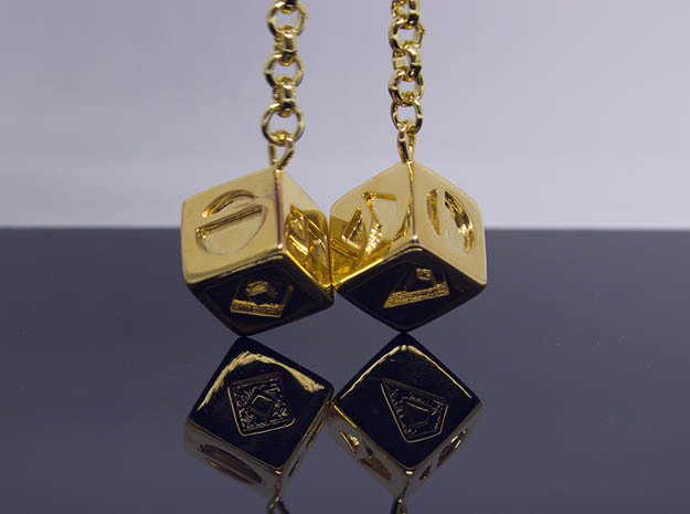 Han Solo's Dice in 18k Gold Plated Brass