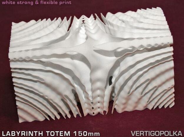 Labyrinth Totem 150mm in White Natural Versatile Plastic
