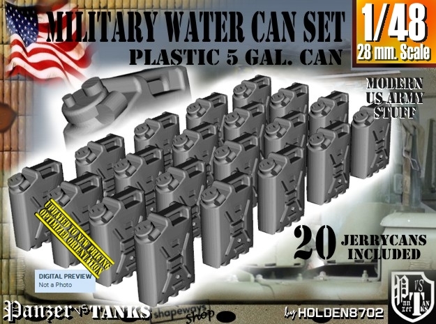 1/48 Military Water Can Set301 in Smooth Fine Detail Plastic