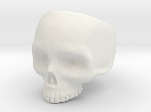Skull Ring v3 - Size 6 in White Natural Versatile Plastic