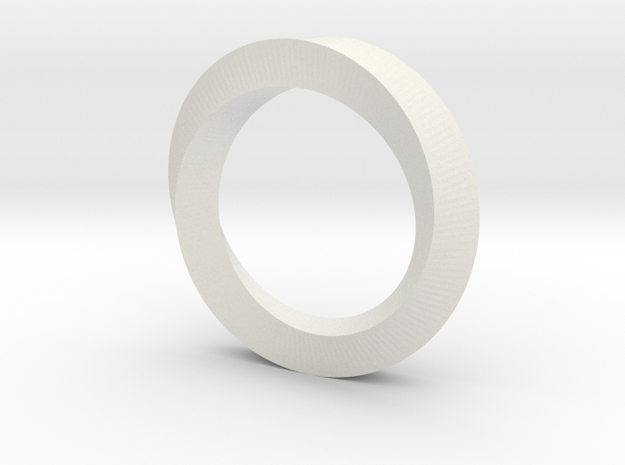 Simple Mobius (180 deg) in White Natural Versatile Plastic