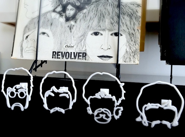 The Beatles: Wire Wall Art (Large) in White Natural Versatile Plastic