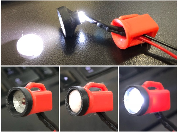 1/10 Scale Flashlight Cap in Black Natural Versatile Plastic