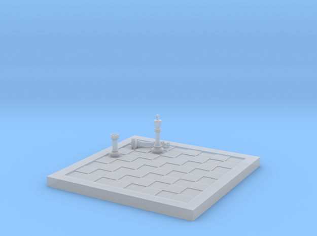 1/18 Scale Chess Board Mid-game (v04) in Smooth Fine Detail Plastic