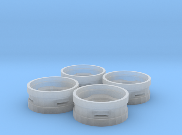 Dual Tractor Rims Set of 4 in Smooth Fine Detail Plastic
