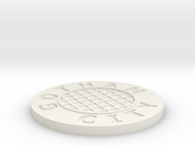 Sewer lid in White Natural Versatile Plastic