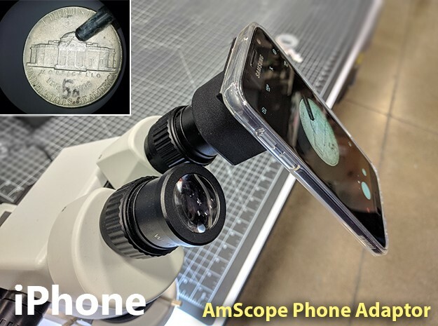 AmScope Microscope Cellphone Adapter (iPhone) in Black Natural Versatile Plastic