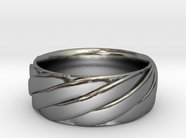 Twisted Band Ring in Polished Silver: 6 / 51.5