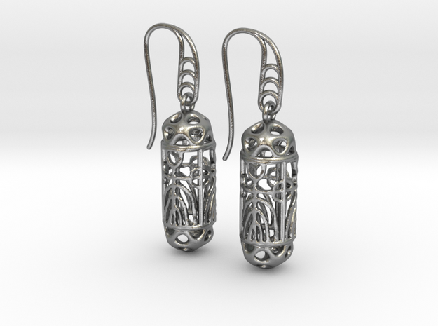 FitzLogo Filigree Earrings in Natural Silver (Interlocking Parts)