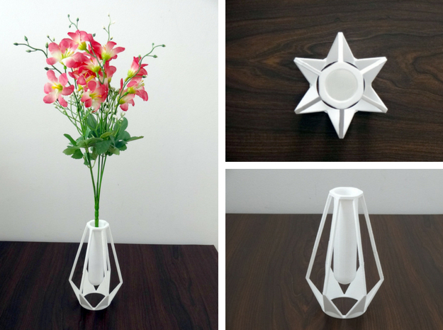 Star Vase in White Processed Versatile Plastic