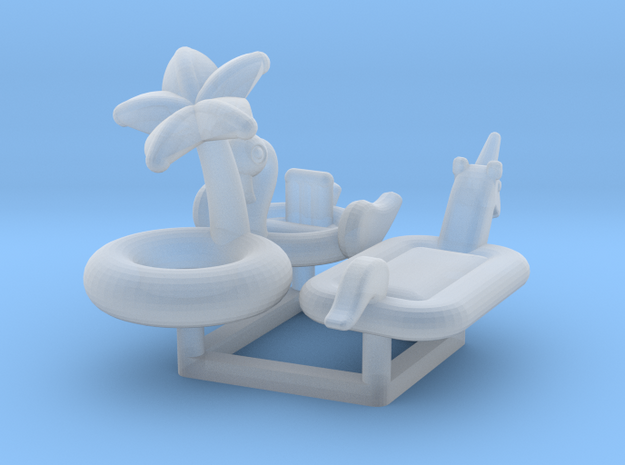 Pool Floats (3 types) N-Scale 1:160 in Smooth Fine Detail Plastic