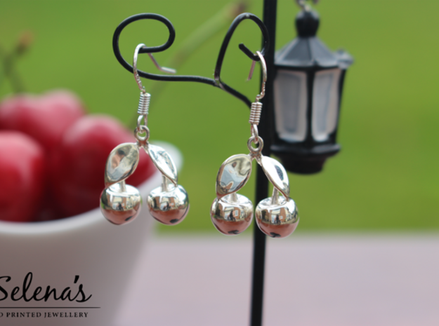The Cherry Earrings in Polished Silver