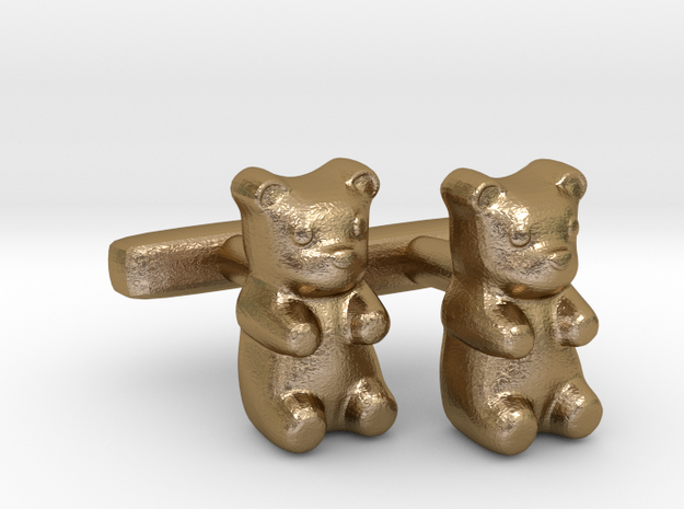 Gummy Bear Cufflinks in Polished Gold Steel