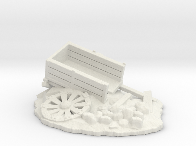 barrow "destroyed" (25 - 28mm scale) in White Natural Versatile Plastic