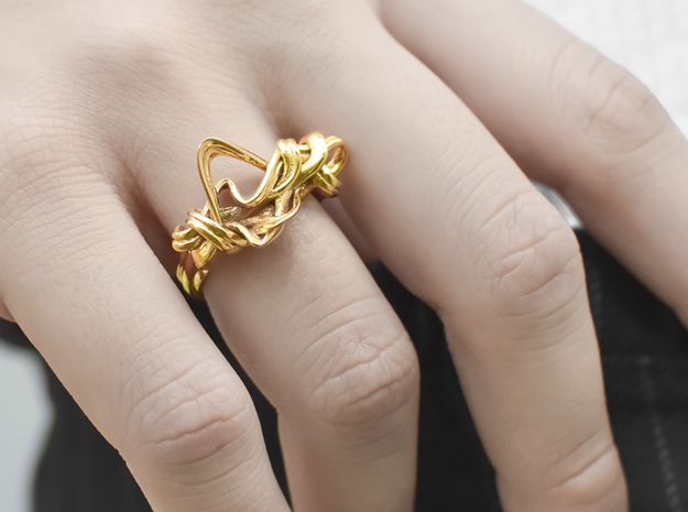 Weaving Ribbons Ring in 14k Gold Plated Brass: 6.5 / 52.75