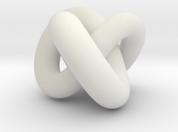 Torus Knot 01 in White Natural Versatile Plastic