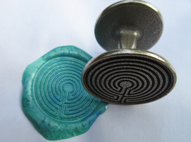 Labyrinth Wax Seal in Polished Bronzed-Silver Steel
