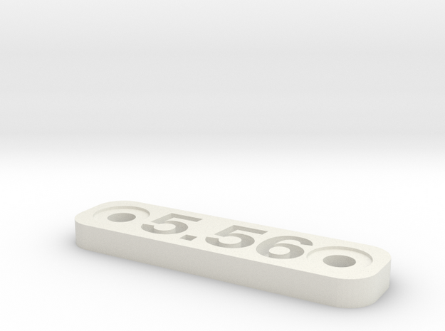 Caliber Marker - MLOK - 556 in White Natural Versatile Plastic