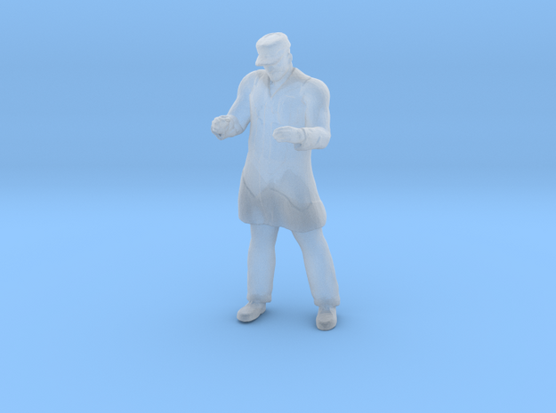 Man Standing: Long Coat & Cap in Smoothest Fine Detail Plastic: 1:64 - S