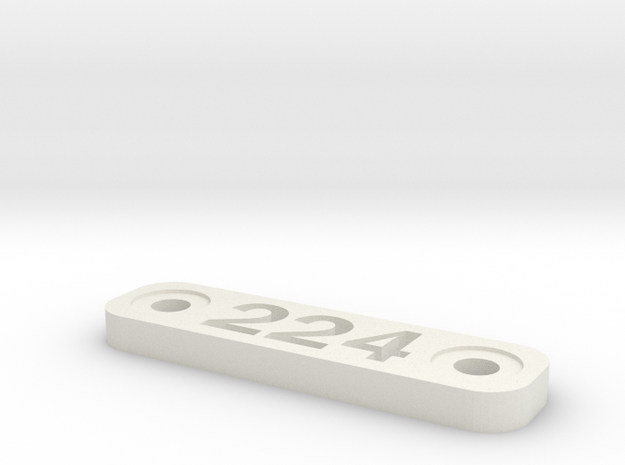Caliber Marker - MLOK - 224 Valkyre in White Natural Versatile Plastic