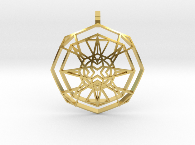 Metatron's Fire-Star (Domed) in Polished Brass