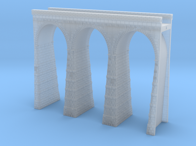 T-scale Stone Viaduct Section (3 Arches) - 90mm St in Smooth Fine Detail Plastic