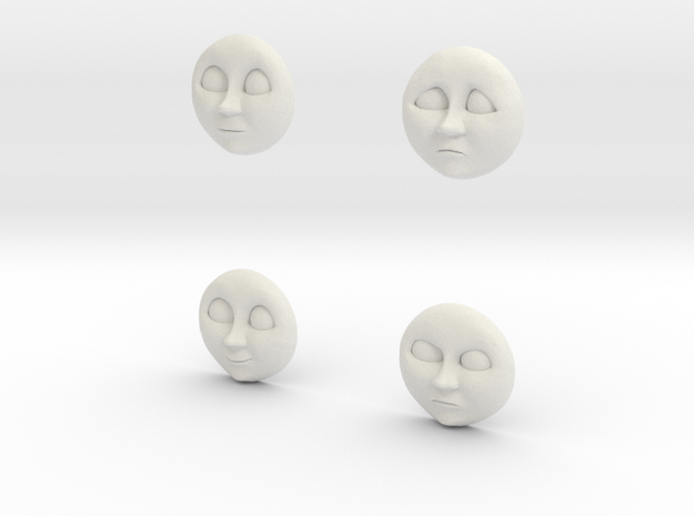 Character No 2 - Faces [H0/00] in White Natural Versatile Plastic