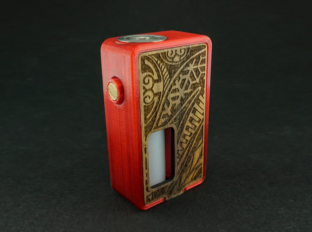 Front and Back panel for Single 18650 Squonk Mod in Orange Processed Versatile Plastic