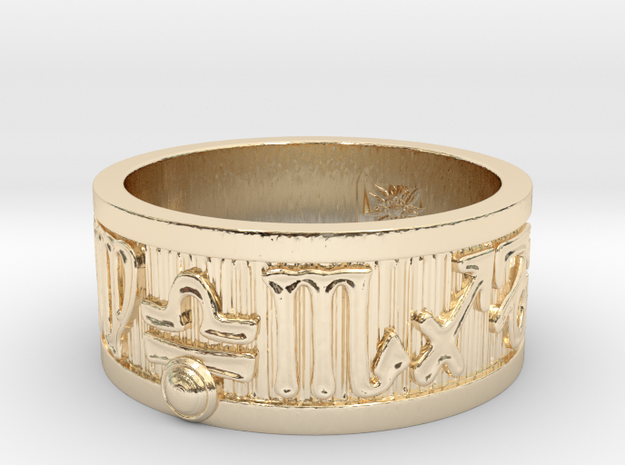 Zodiac Sign Ring Libra / 20.5mm in 14k Gold Plated Brass