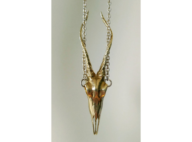 Antelope Skull in Natural Brass