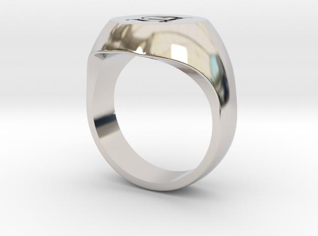 Initial Ring "A" in Rhodium Plated Brass