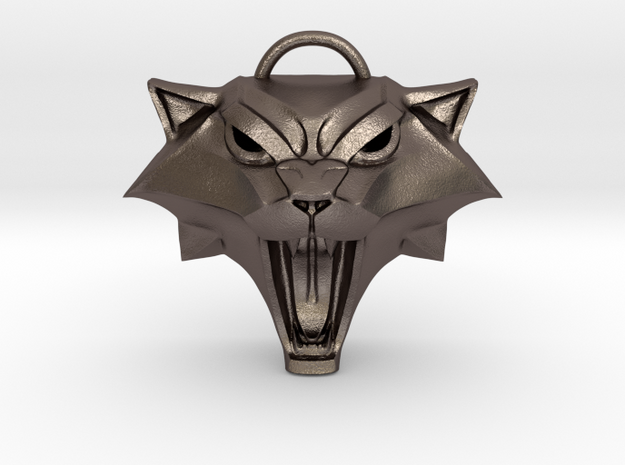 The Witcher: Cat school medallion (metal) in Polished Bronzed-Silver Steel