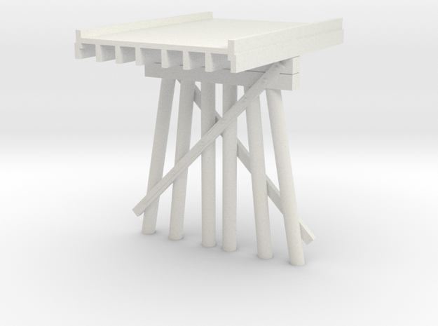 Part B Deck Trestle N (1:160) Modular Six Piles in White Natural Versatile Plastic