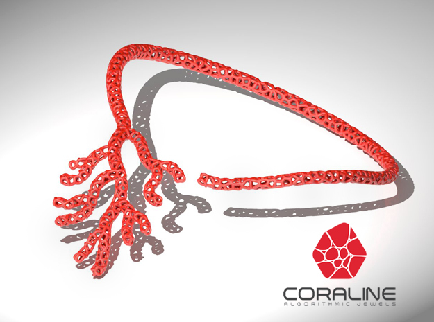 Red Coral Necklace in Red Processed Versatile Plastic