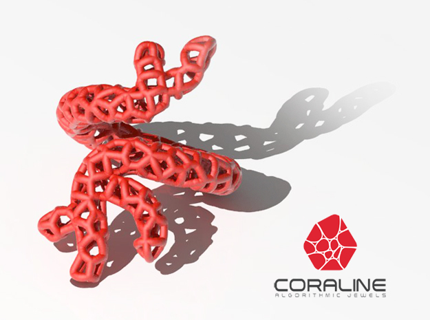 Red Coral Ring in Red Processed Versatile Plastic