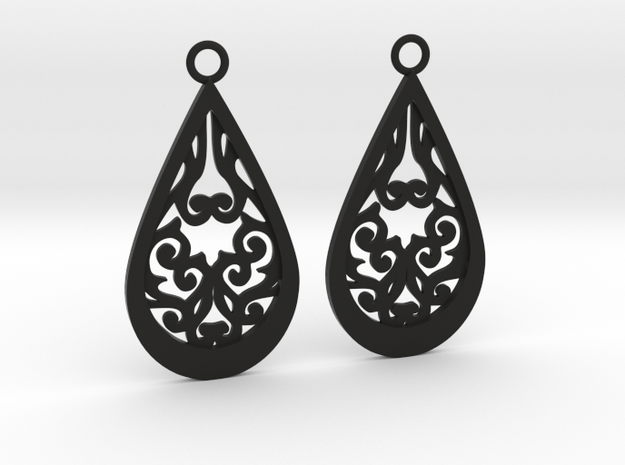 Persephone earrings in Black Natural Versatile Plastic: Large