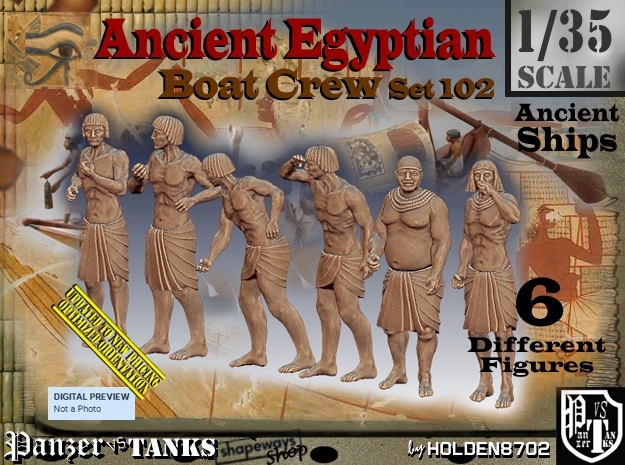 1/35 Ancient Egyptian Boat Crew Set102 in Smooth Fine Detail Plastic